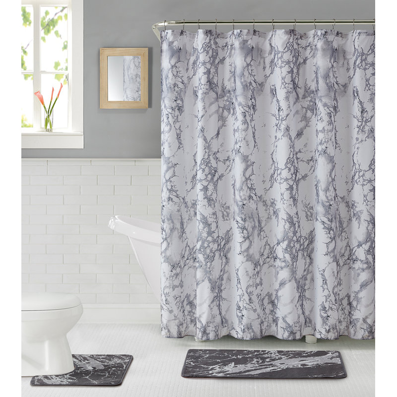 Ensemble de bain abstrait avec crochets 15 pièces Pelagios, gris