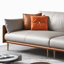 Canapé modulaire gris en cuir véritable-292943951-292943954