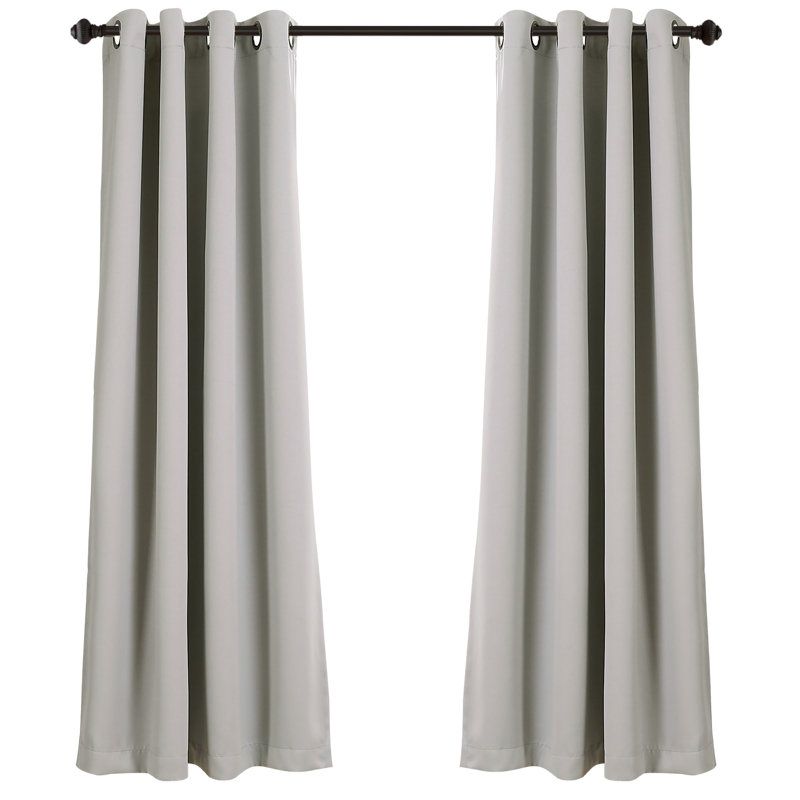 Insulated Blackout Curtain Pair, 52"W x 63"L, Light Gray
