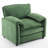 Fauteuil surdimensionné avec structure renforcée et dossier haut revêtu de chenille-114710328-114710330