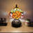 Standwood Tiffany Mini Table Lamp Red Orange Stained Glass Rose Flowers Included LED Bulb 12"H*8"W*8"D