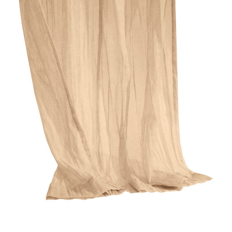 Shepardsville Sheer Curtain Single Panel, Apricot, 52" W x 95" L