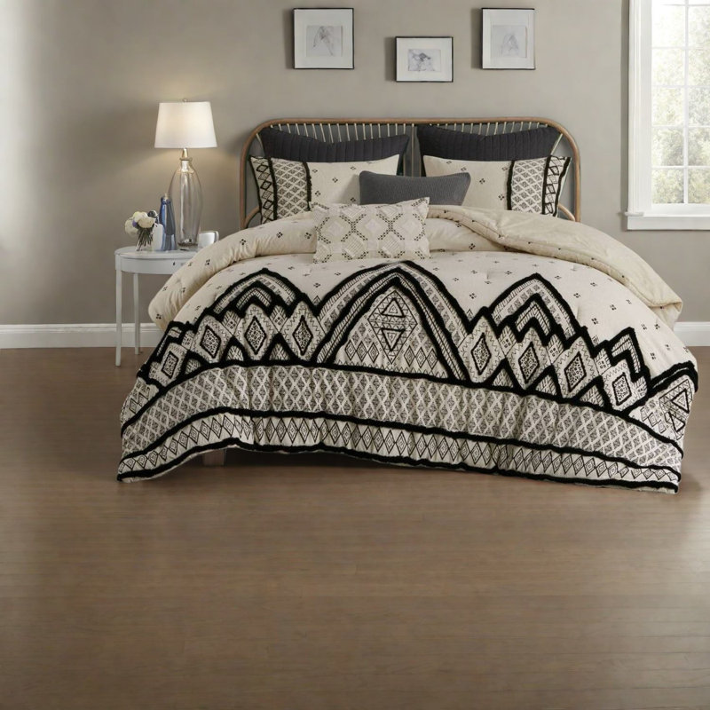 Ensemble de literie moderne en lin et coton très grand californien
