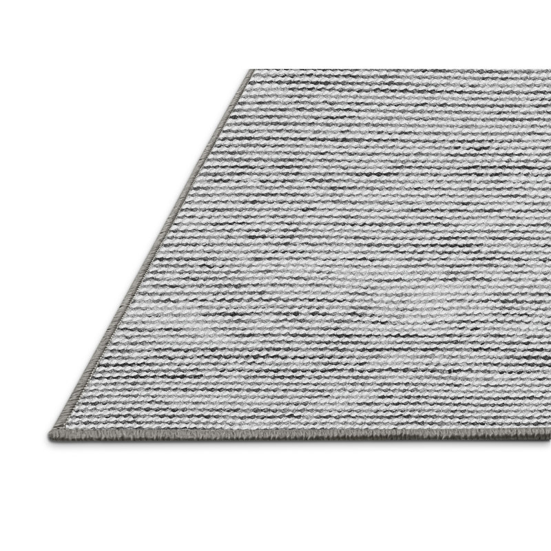 Tapis gris en chenille tissé à la machine Wilek, Rectangle 3 pi x 5 pi