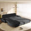 Lit convertible 3 en 1 en velours côtelé gris, 240 cm (94,5 po), format King, confortable pour regarder la télévision, offrant un bon soutien et un gain de place pour les petites chambres.