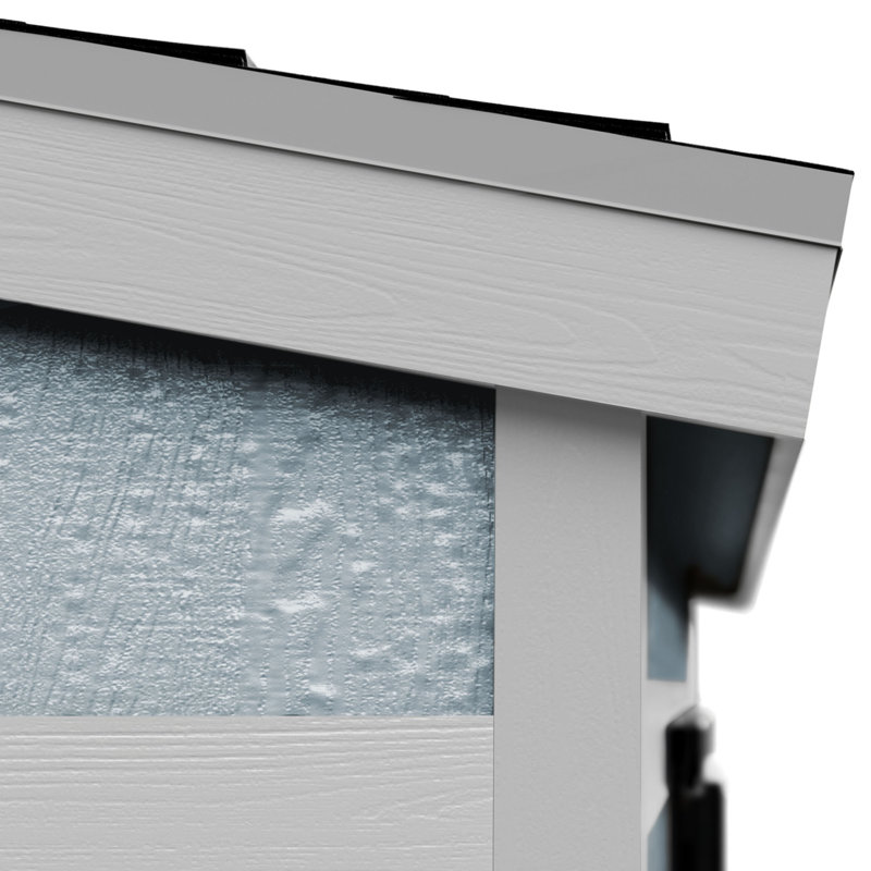 Cambria 10x4 Beige Wood Lean-To Shed with Sliding Barn Door