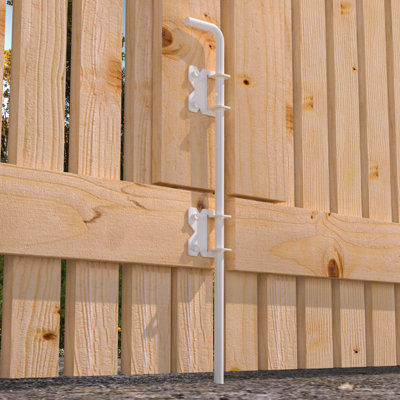 Skysen 24" Steel Vinyl Wood Aluminum Fence Gate Door Drop Rod White-1PC