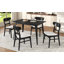 Ensemble de salle à manger 5 pièces Mid-Century, structure en bois d'hévéa avec 4 chaises d'appoint rembourrées-41615685-41615687