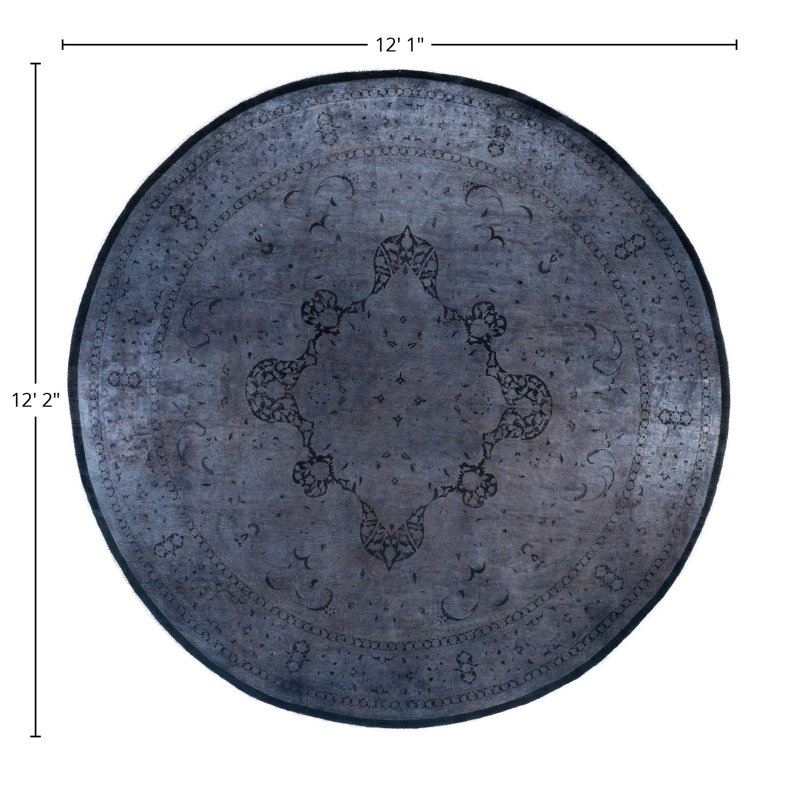 Overdyed One-of-a-Kind 12' 1" X 12' 2" Hand Knotted Area Rug