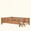 Lit plateforme en bois avec garde-corps-129021834