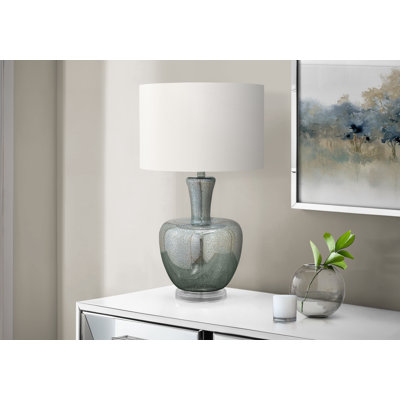 Lighting, 26 po, lampe de table, verre, ivoire / abat-jour crème, contemporain, moderne