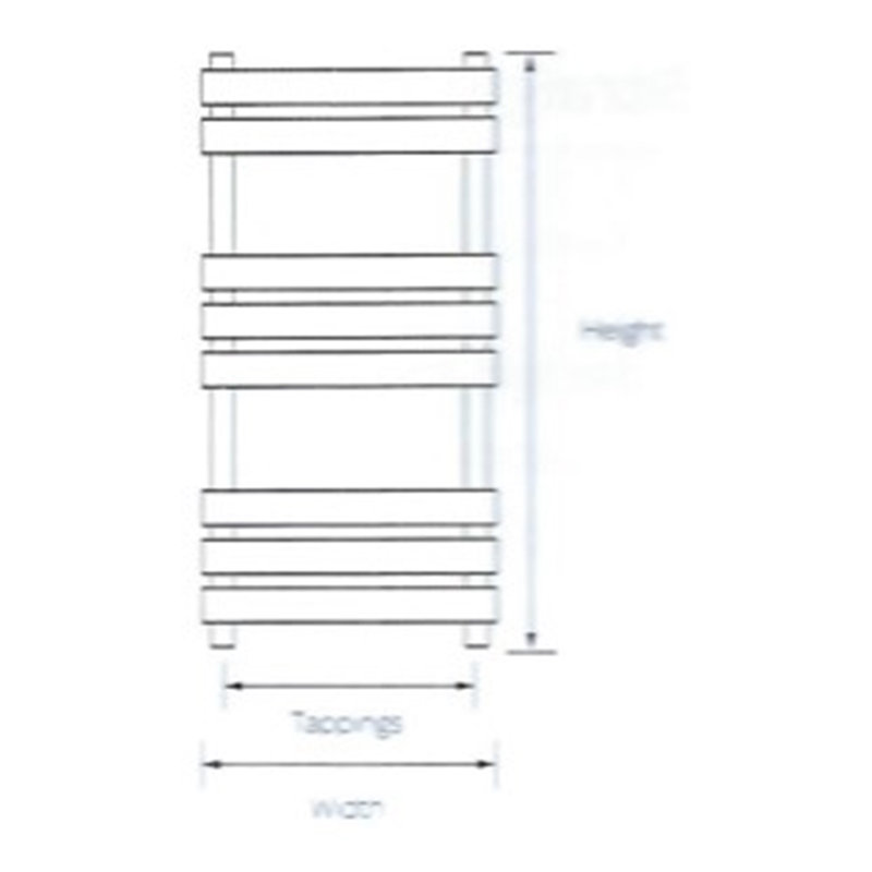 Clifton Heated Towel Rails, 120cm H x 60cm W x 7.9cm D