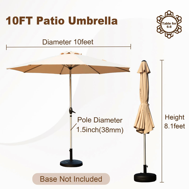 Parasol de cour arrière 10 pi - Performance durable beige