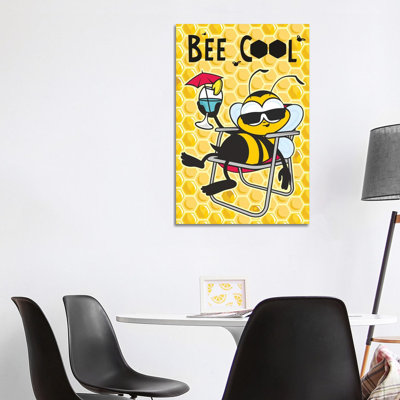 Bee Cool 1 Piece Wrapped Canvas Wall Art