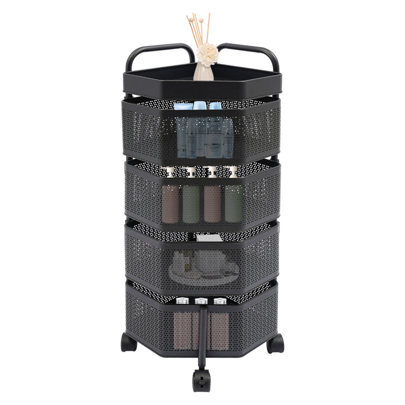 Rangement de cuisine à 4 niveaux, Noir satiné