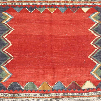 Tapis de zone rouge/gris contemporaine
