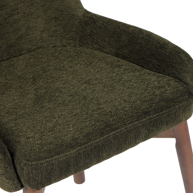Ensemble de 2 chaises de salle à manger rembourrées Modern avec chaises d'appoint en velours de tissu avec pieds en bois massif