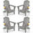 Besteiro Adirondack HDPE Foldable Chair Wood Texture  With Cup Holder-109867486