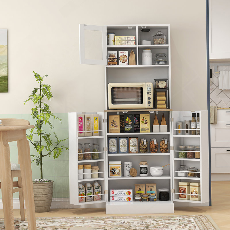 Pantry Cabinet With Adjustable Shelves, Doors
