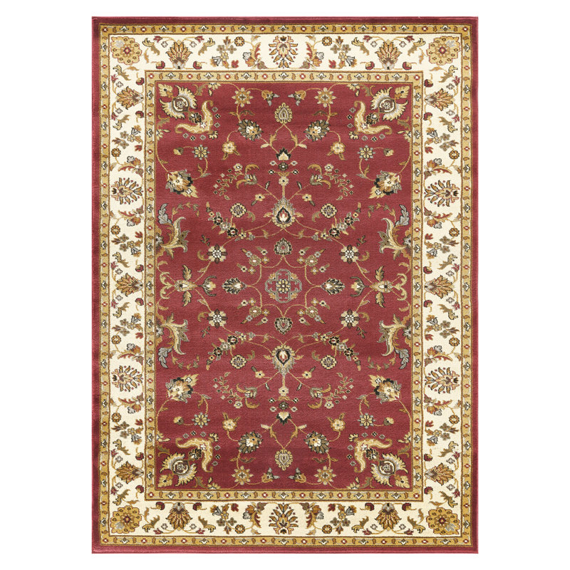 Tapis à motif intemporel - palette de couleurs classique, charme douillet, Rouge