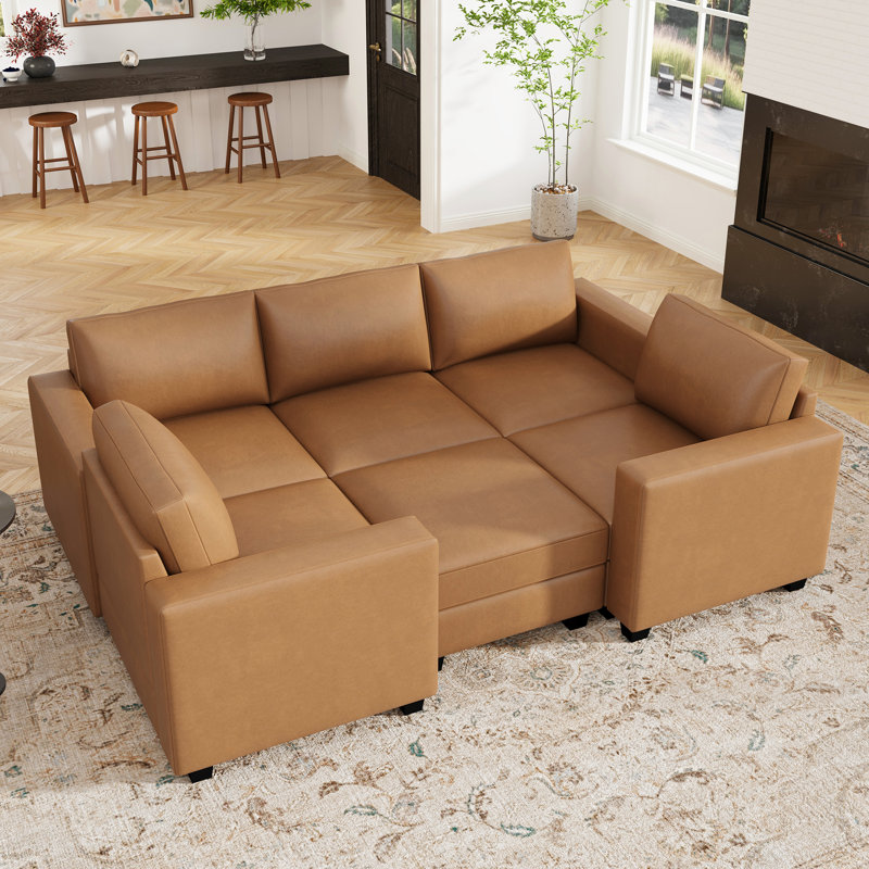 Canapé-lit modulaire avec rangement Abramson, H 36,2 po x l 97 po x P 68,2 po