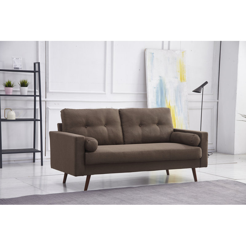 Espana Upholstered 71'' Sofa, Brown Polyester