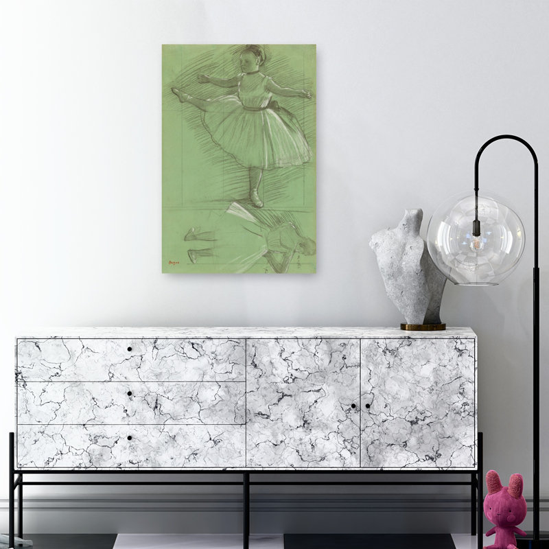 Deux études de danseuses, vers 1873. Estampe d'art mural abstrait contemporain., H 36 po x l 24 po