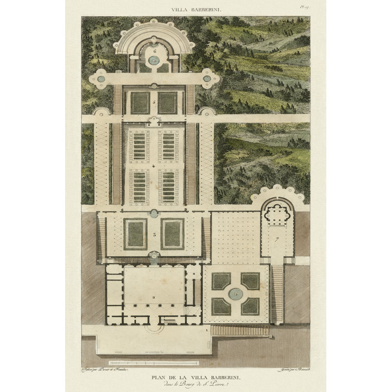 Plan de La Villa Barberini by Bonnard - Graphic Art, 76 cm H x 51 cm W, Wrapped Canvas