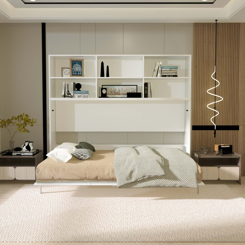 Lit escamotable horizontal avec rangement Mordern Design pour chambre à coucher ou chambre d'amis