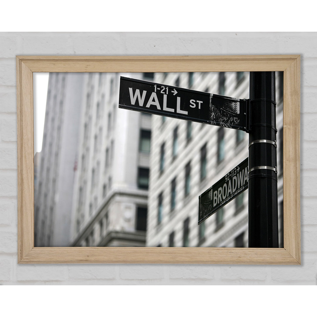 Wall Street and Broadway Signs - Einzelne Bilderrahmen Kunstdrucke