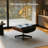Leather Lounge Chair with Ottoman, Solid Wood Frame and Heavy-Duty Aluminum Alloy Base-1702219448
