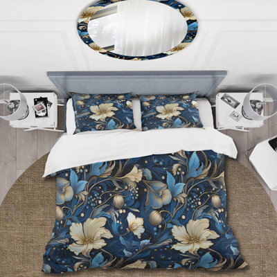 Ensemble de housse de couette Cobalt Blue Nouveau Vines