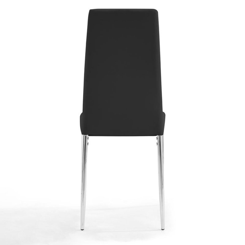 Dannah 48cm H Upholstered Upholstered Back Side Chair, 6, Black, Chrome