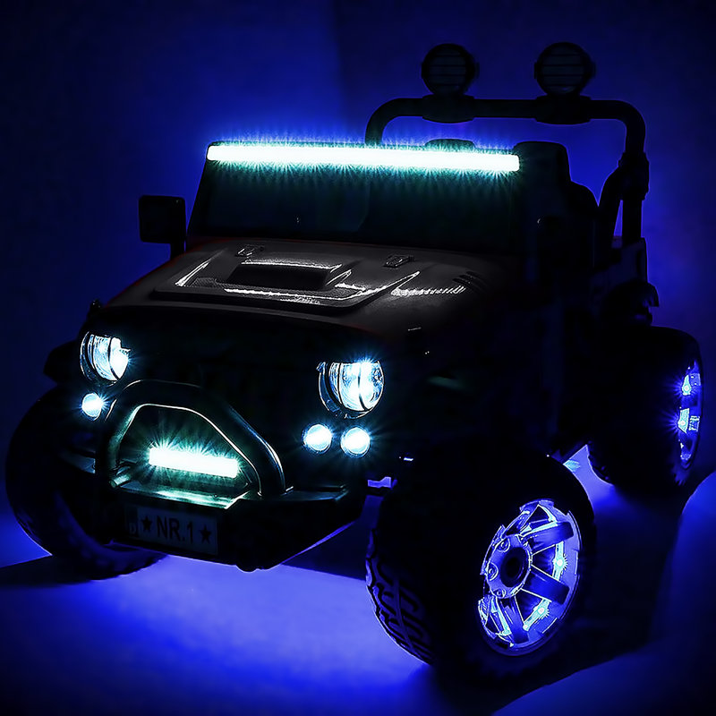 Moderno Kids 24 Volt 2 Seater All-Terrain Vehicles Battery Powered Ride On Toy with c, Black