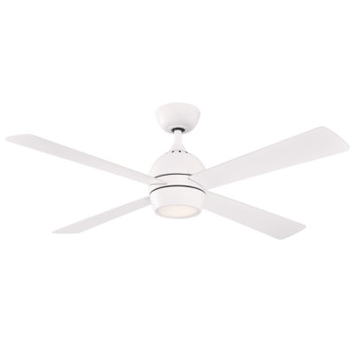 Kwad 52 inch Indoor Ceiling Fan with LED Light Kit - Matte White