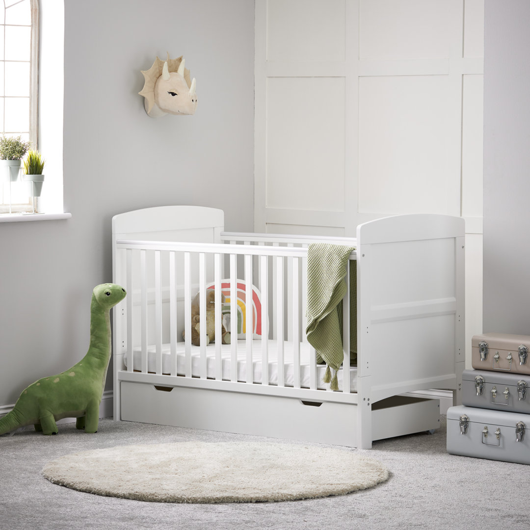 Grace Cot Bed, Under Drawer + Fibre Mattress