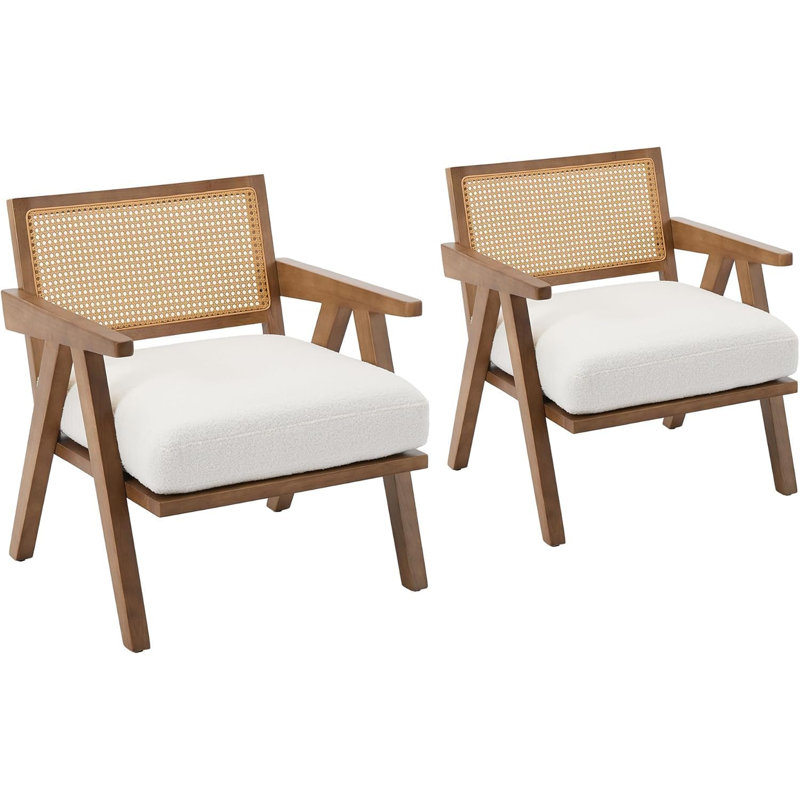 Upholstered Lounge Chair, Beige Teddy/Brown