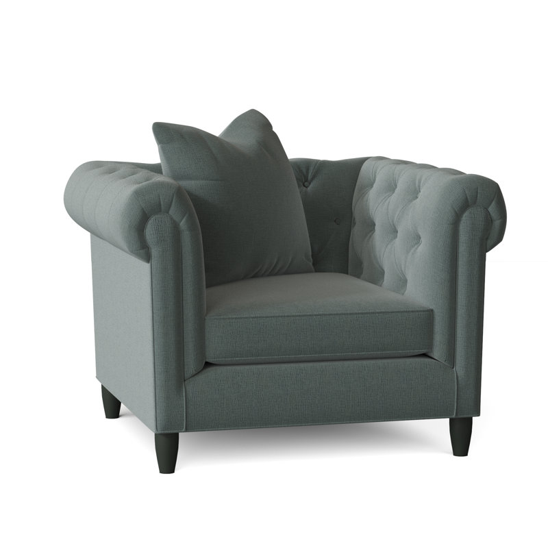 Fauteuil Chesterfield l 43 po Caspar, Chenille aux œufs Heavenly Robins