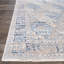 Tapis en polyester tissé à la main en gris / bleu de couleur unie Lincoln-802467973