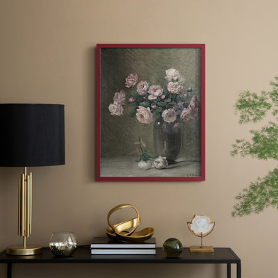 Reproduction florale vintage encadrée Lxxxii - bois massif