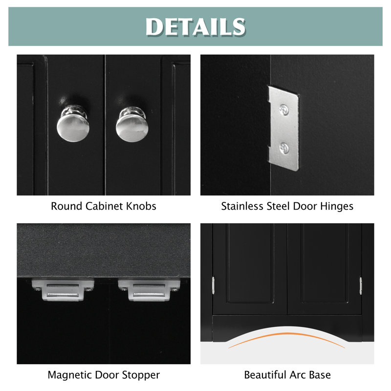  Armoire de rangement triangulaire pour salle de bain avec tablettes réglables Unité de plancher autoportante pour la maison ou la cuisine, noir