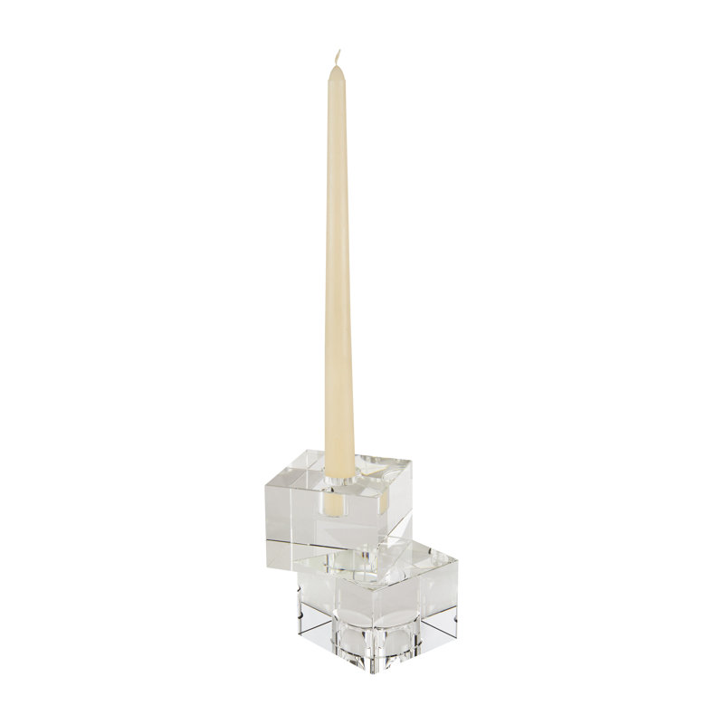 Porte-votive en cristal stacked cubes, H 5 po x l 4,75 po x P 4,75 po