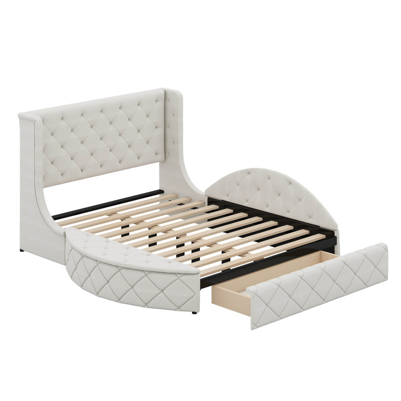 Arenberg Upholstered Queen Storage Bed, Beige