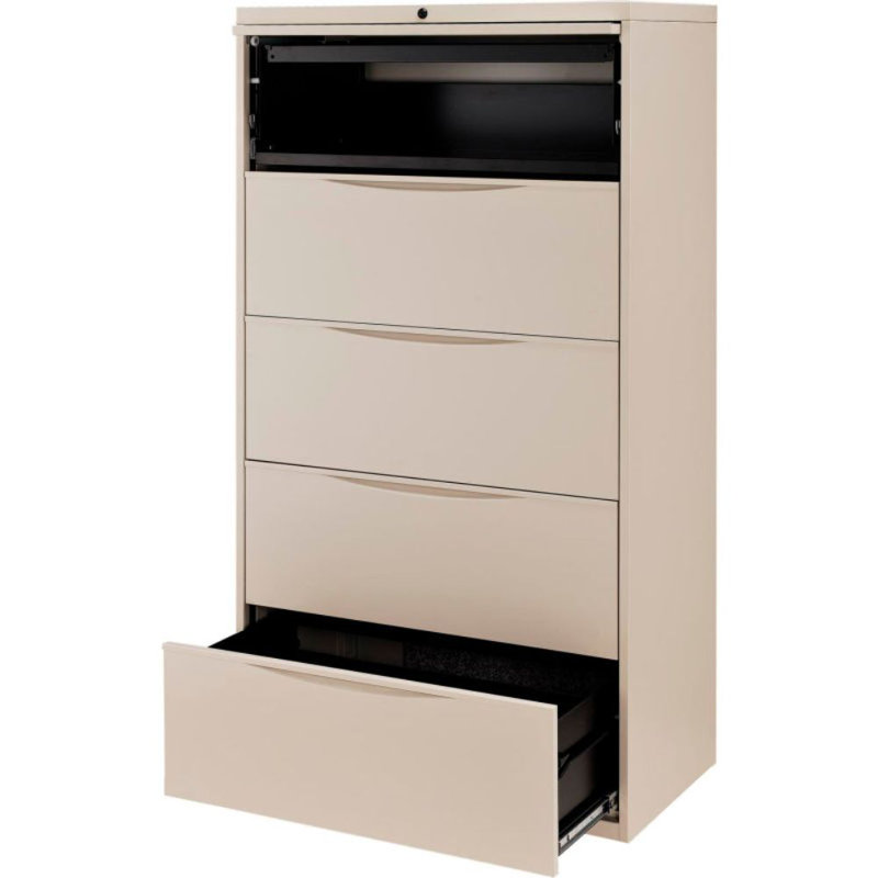 36'' Wide Putty Steel 5-Drawer File Cabinet