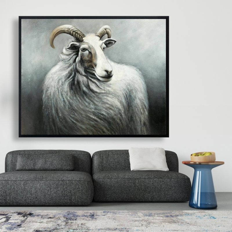 Cashmere Goat Print On Canvas