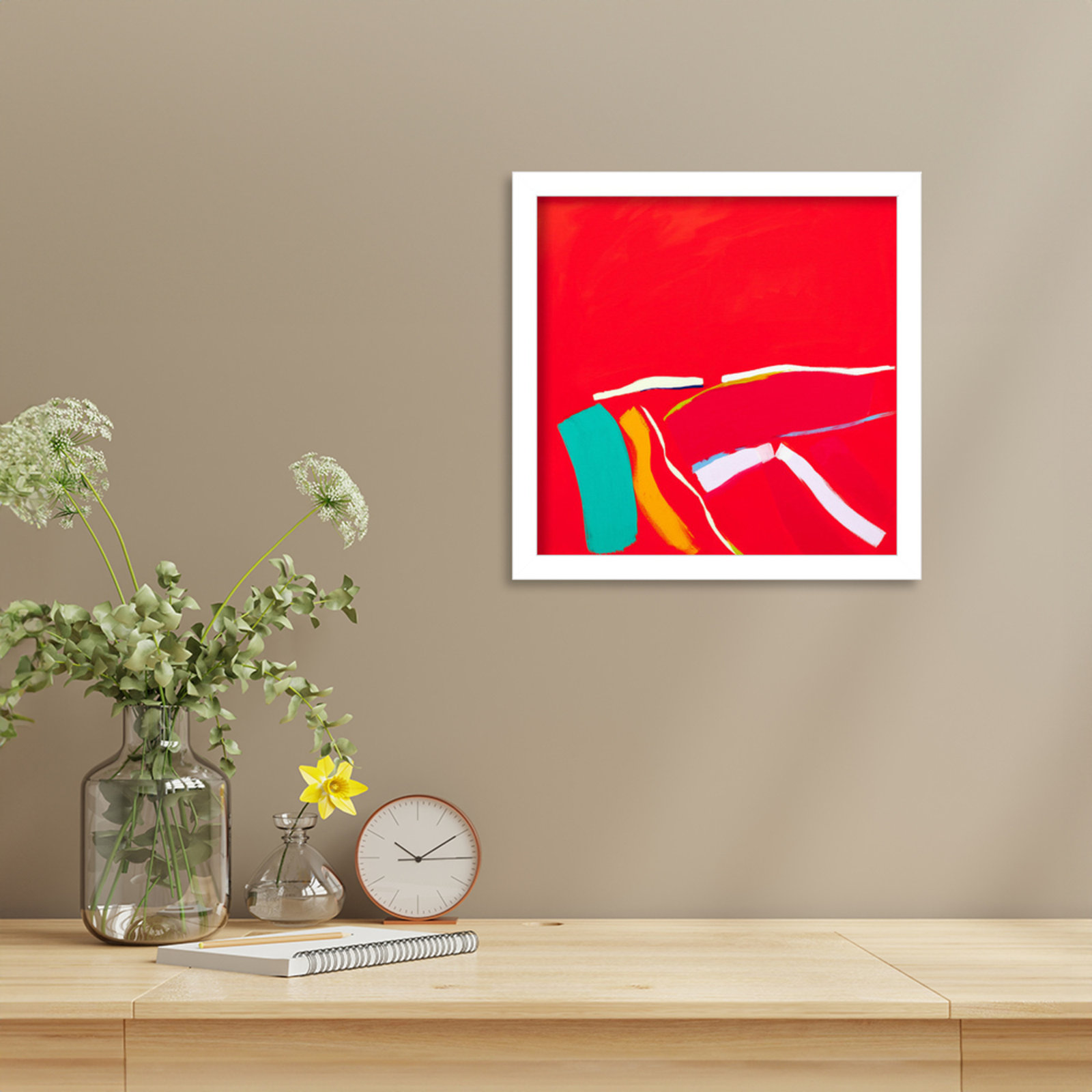 Passion Print by Angie Kenber, 13" H x 13" W, White