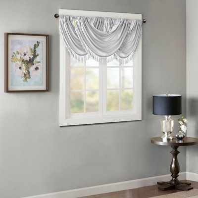 Faux Silk Waterfall Embellished Valance 38X46"