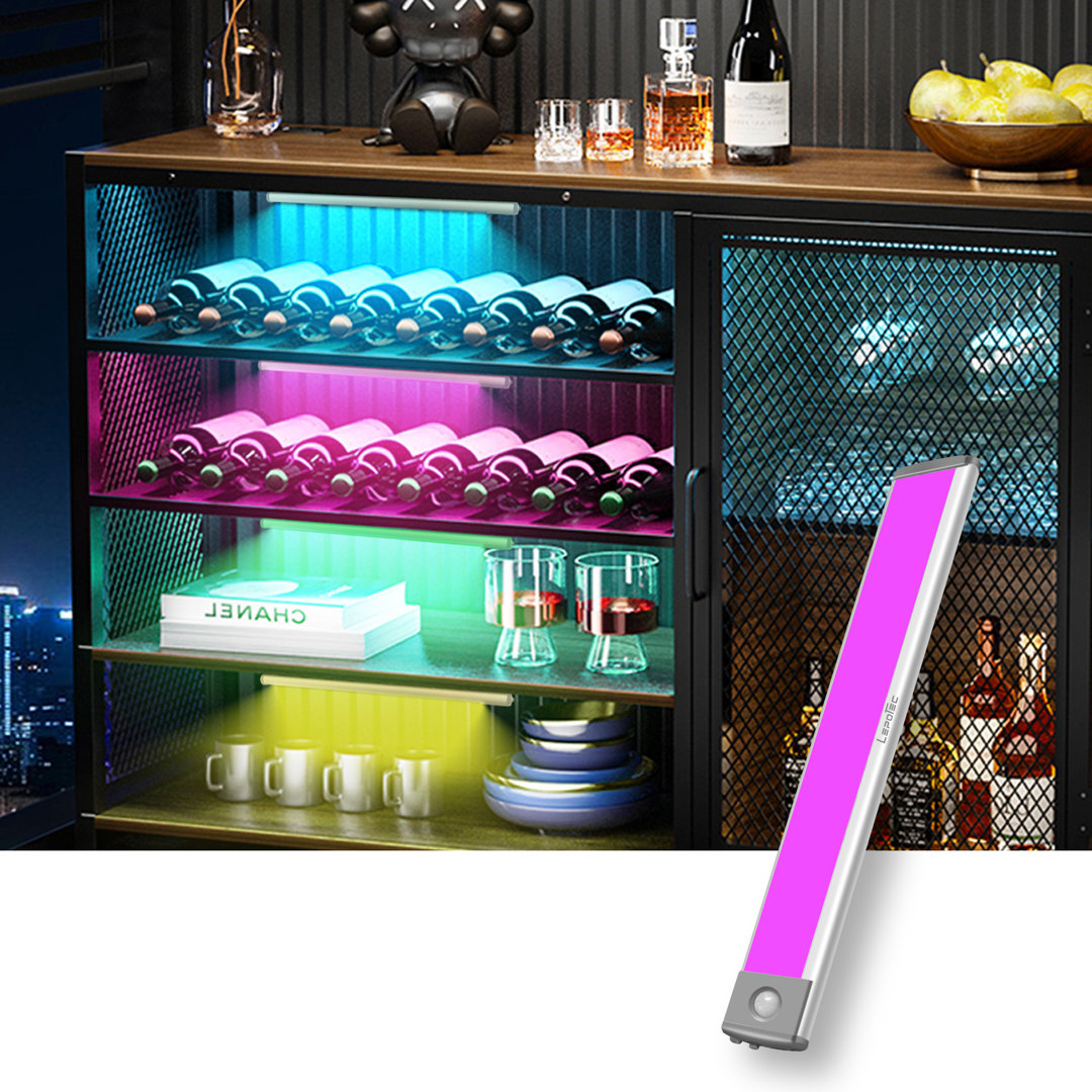 RGB Under Cabinet Lighting,10Inch 8Colors Adjustable Valentine RGB Mood Light Bar Lepotec