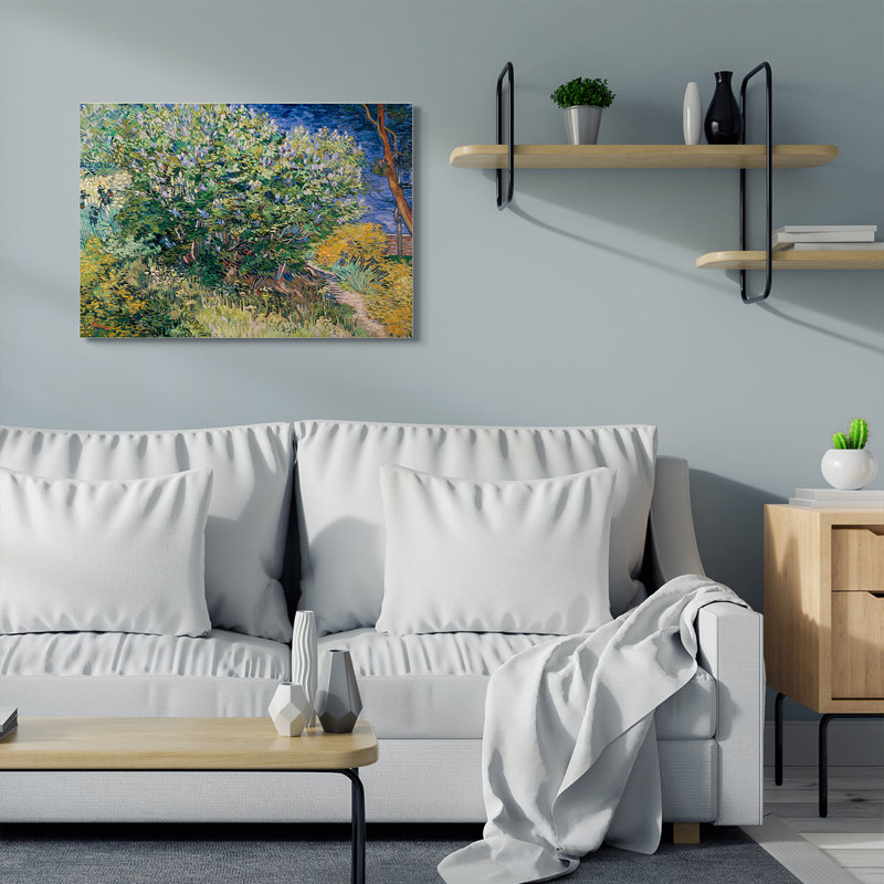 «Bush on the Water Green Blue Van Gogh Classical» par Vincent Van Gogh - reproduction d'art, Toile tendue