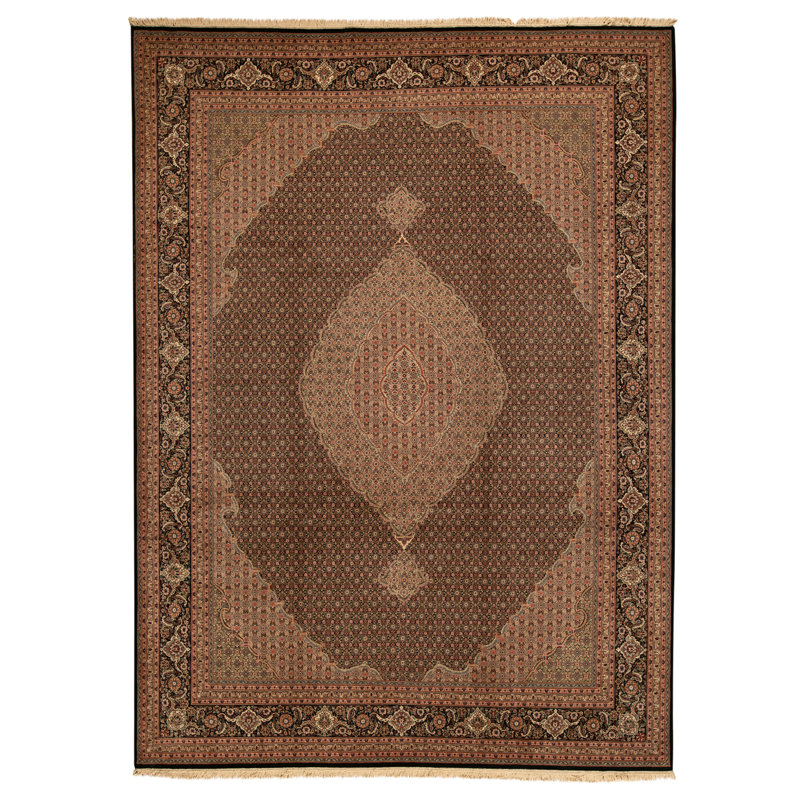 Tapis vert noué à la main de haute qualité